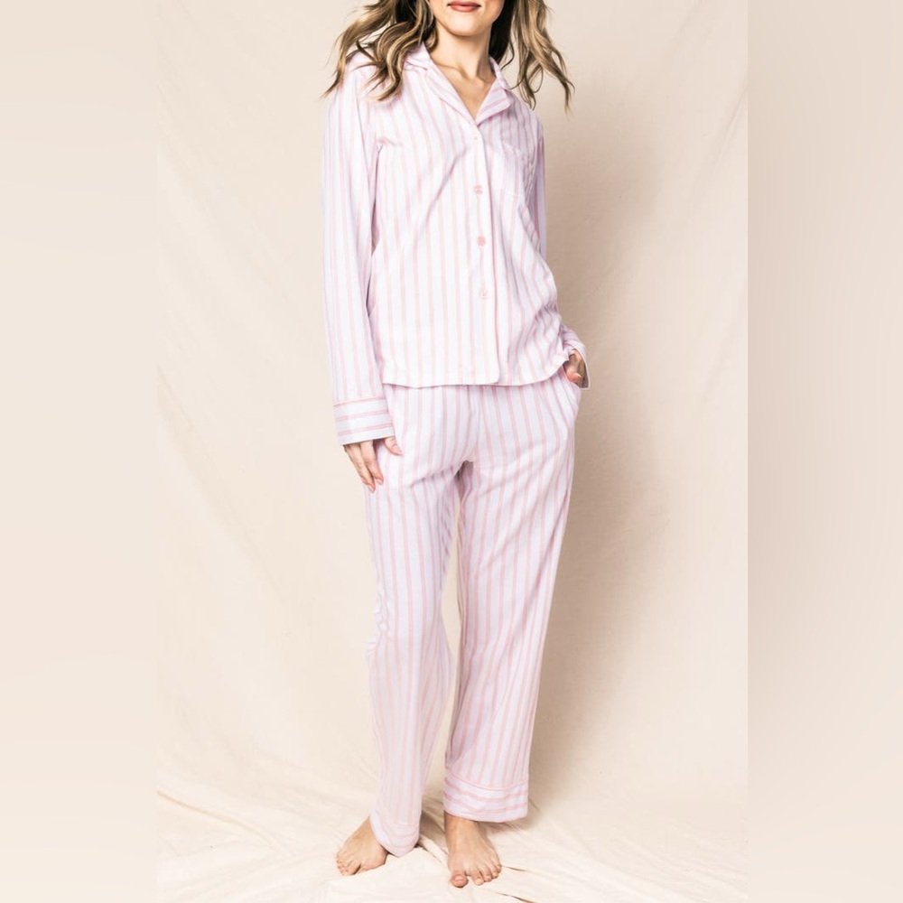 NWT Petite Plume Pink Stripe Cotton Pima Pajamas